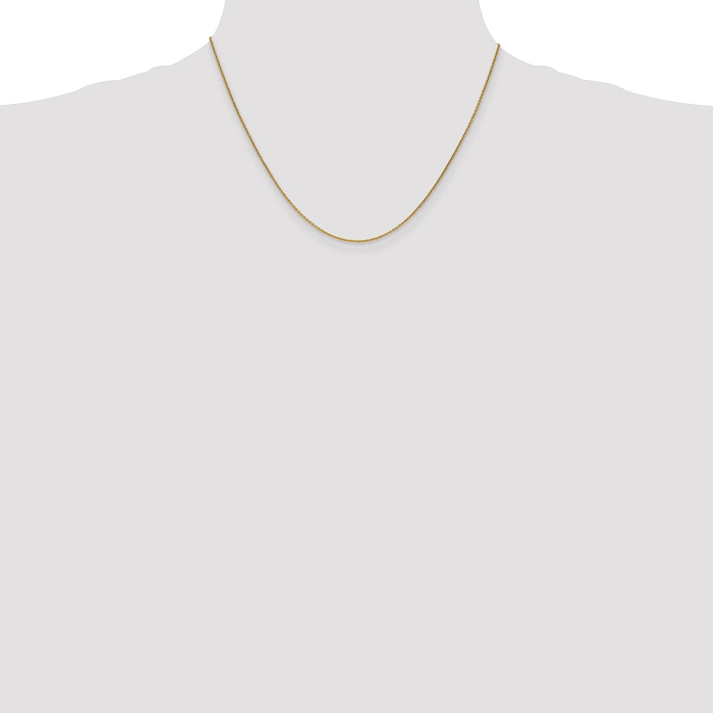 14k Yellow Gold 1.00mm Solid Polish Cable Chain