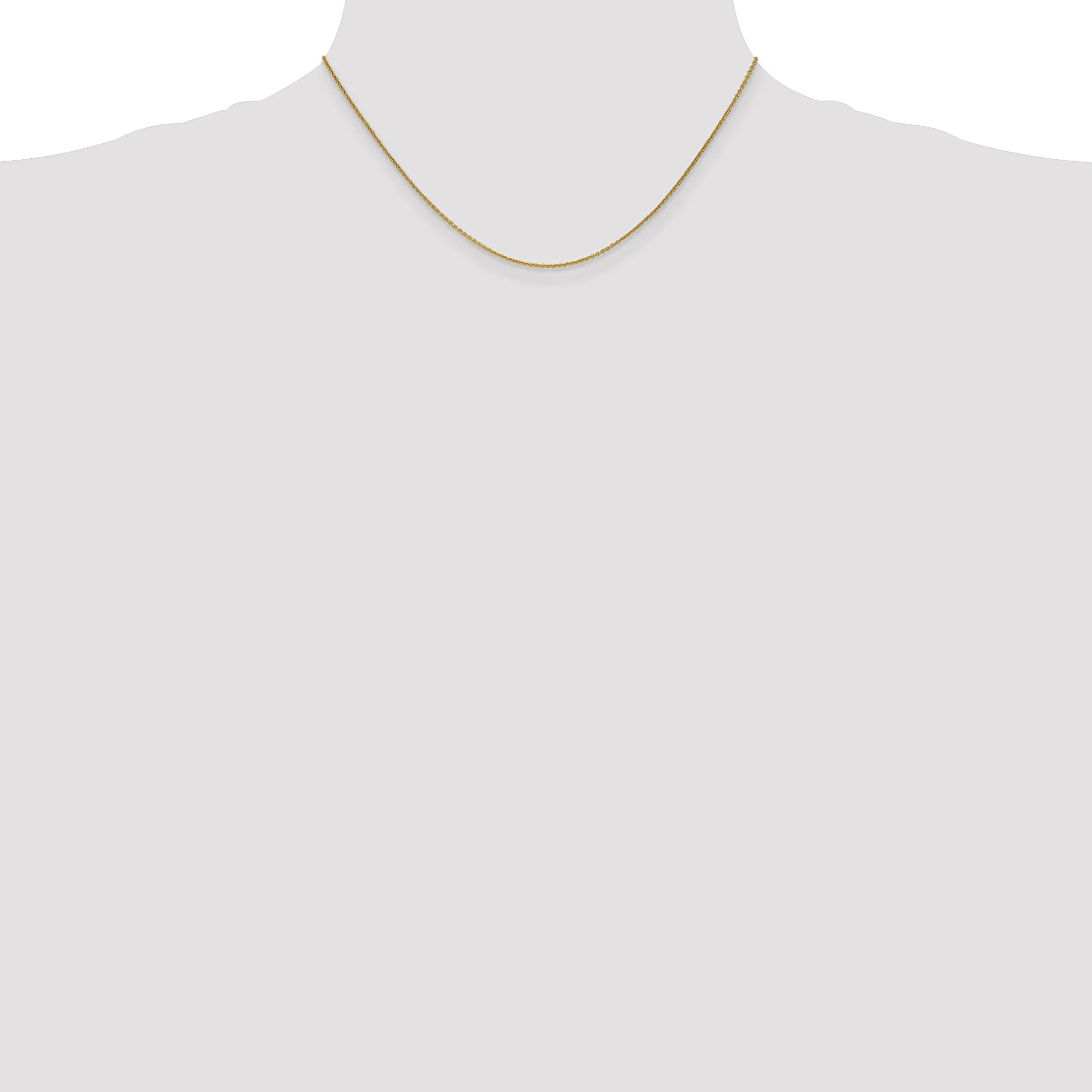 14k Yellow Gold 1.00mm Solid Polish Cable Chain