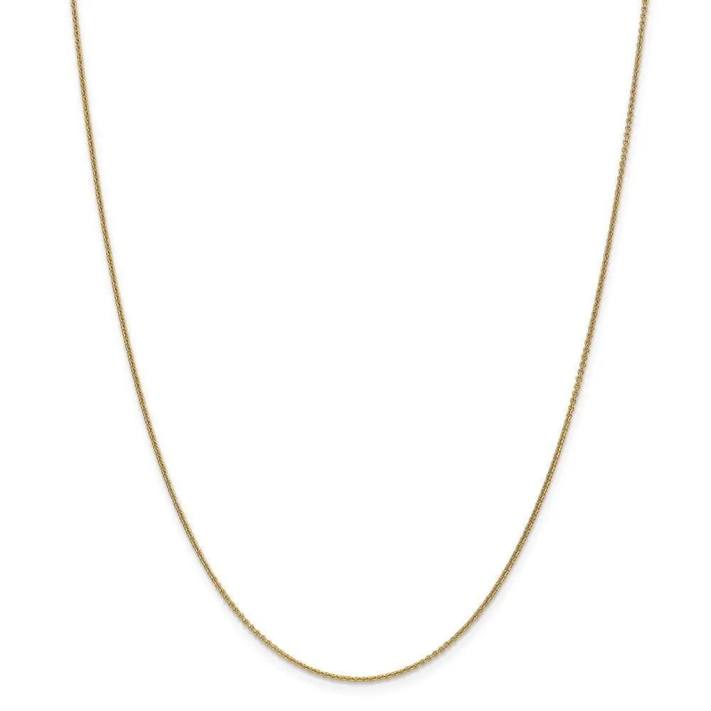 14k Yellow Gold 1.00mm Solid Polish Cable Chain