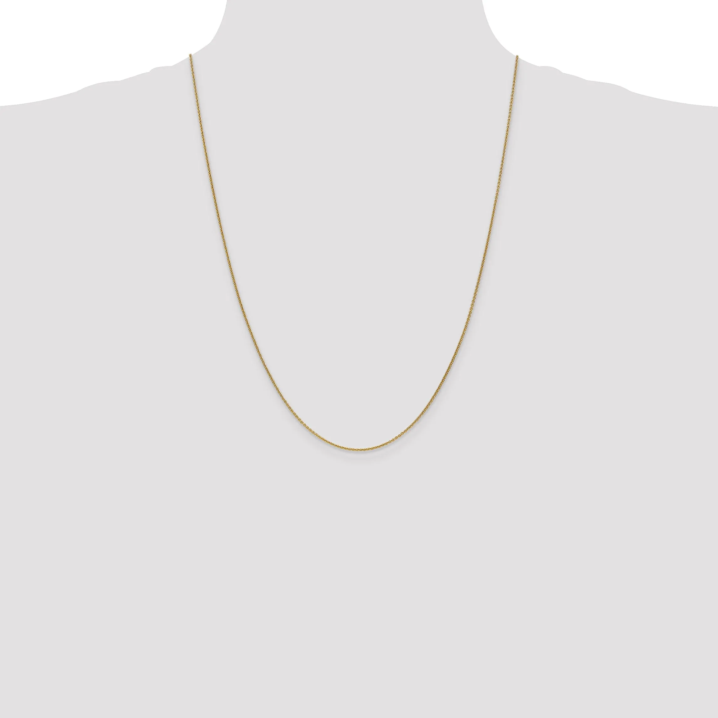 14k Yellow Gold 1.00mm Solid Polish Cable Chain