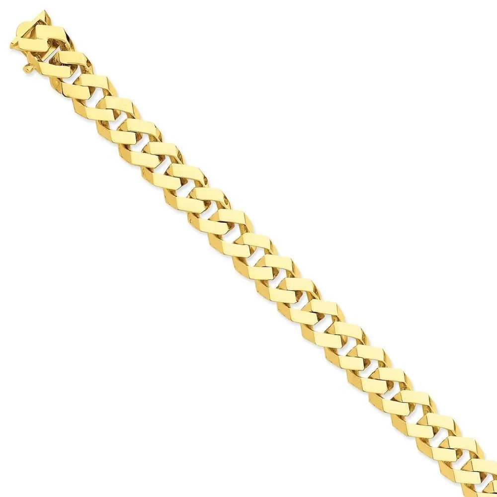 14k Yellow Gold 12.00-mm Fancy Curb Link Chain