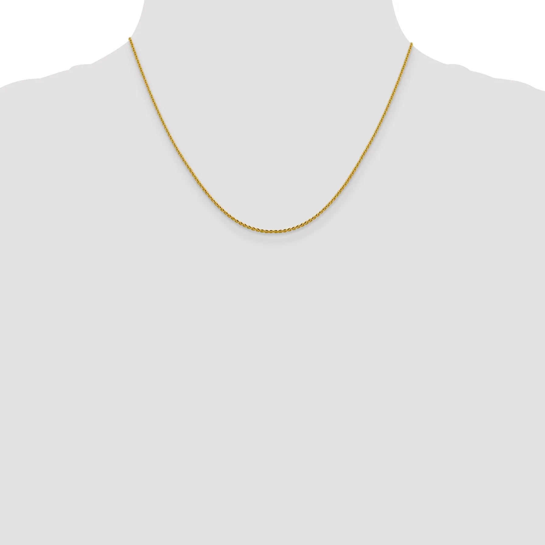 14k Yellow Gold 1.25 m DC Oval Cable Link Chain