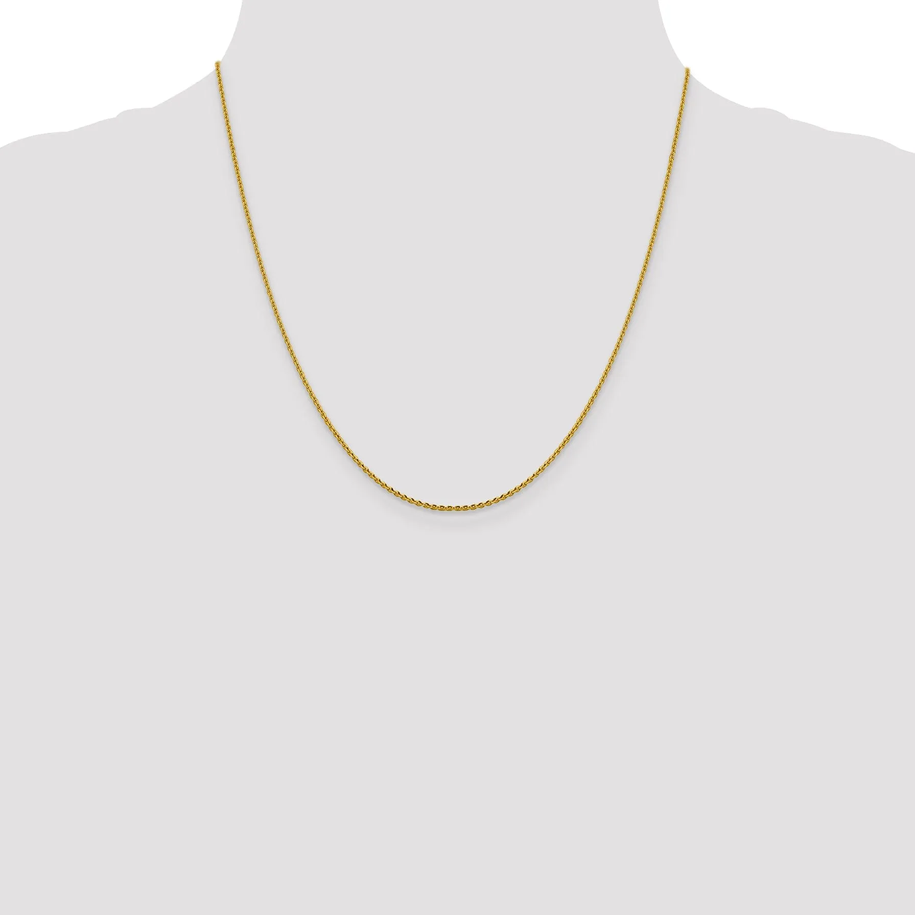 14k Yellow Gold 1.25 m DC Oval Cable Link Chain