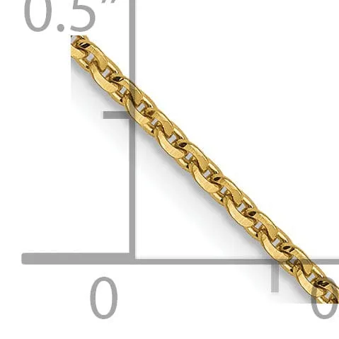 14k Yellow Gold 1.25 m DC Oval Cable Link Chain