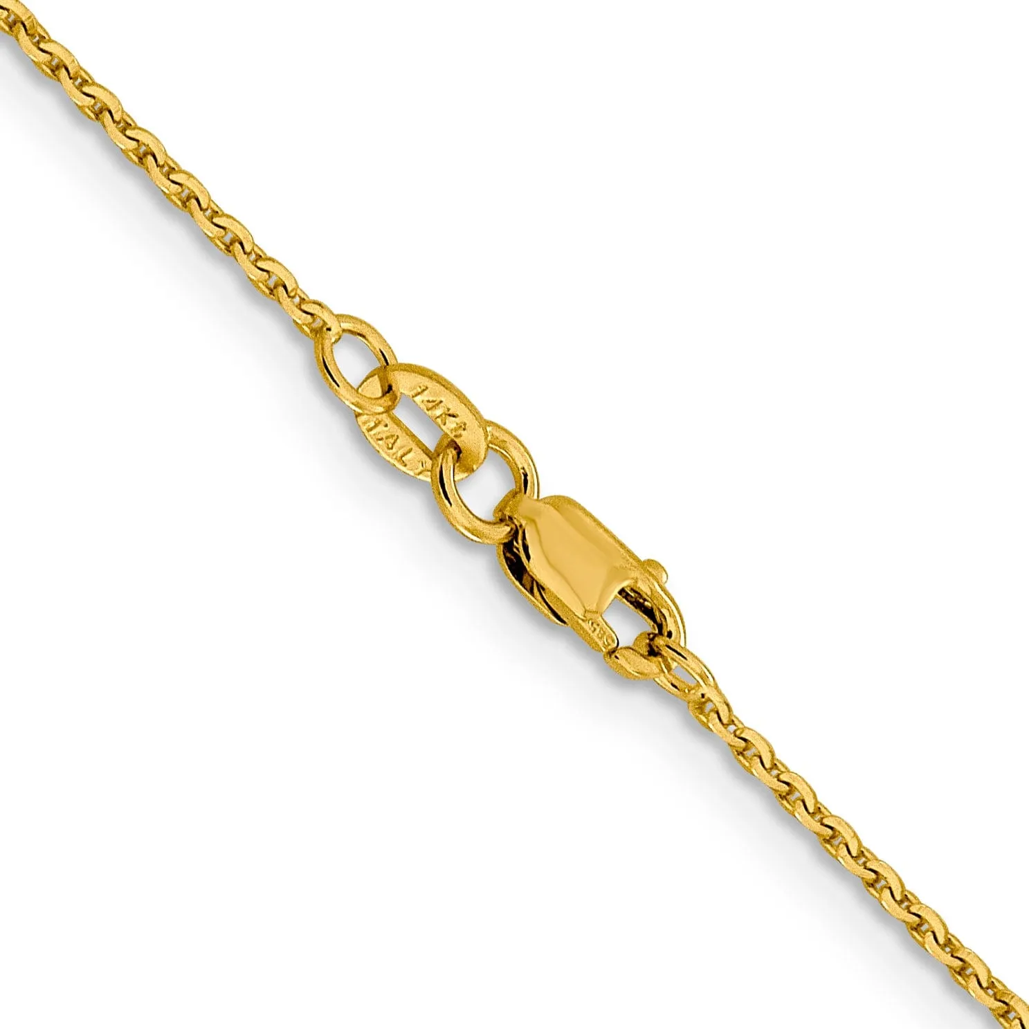 14k Yellow Gold 1.25 m DC Oval Cable Link Chain