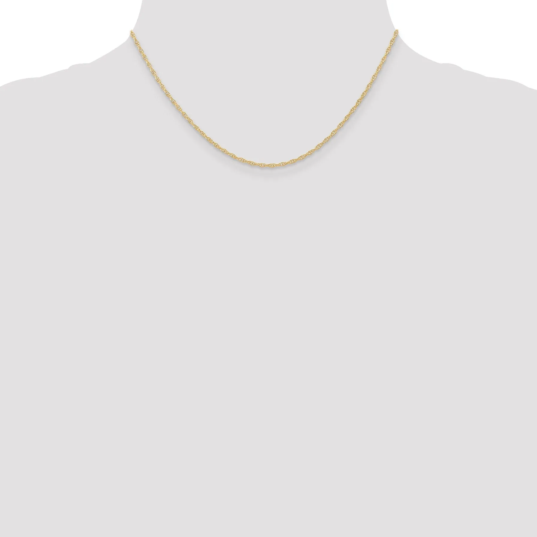14k Yellow Gold 1.35mm Carded Cable Rope Chain