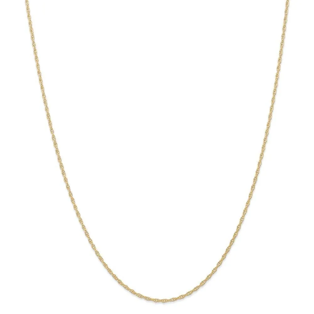14k Yellow Gold 1.35mm Carded Cable Rope Chain