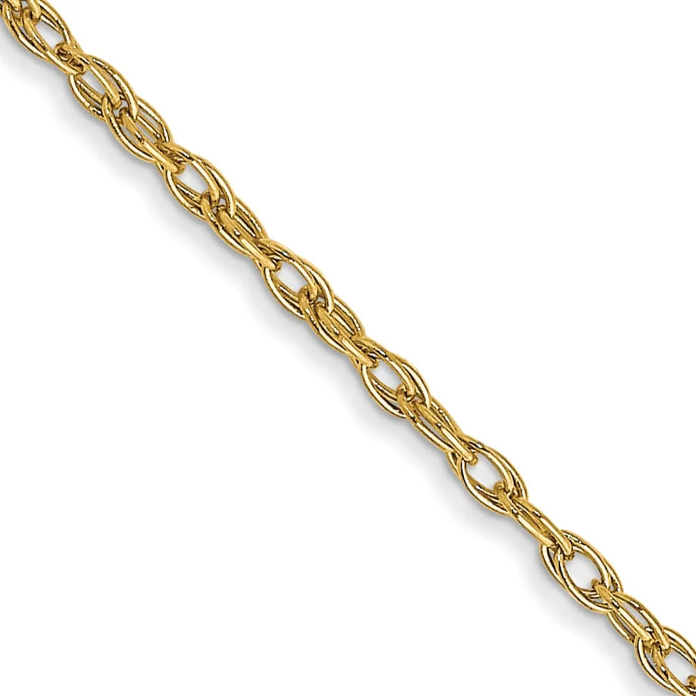 14k Yellow Gold 1.35mm Carded Cable Rope Chain