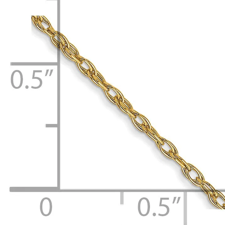 14k Yellow Gold 1.35mm Carded Cable Rope Chain