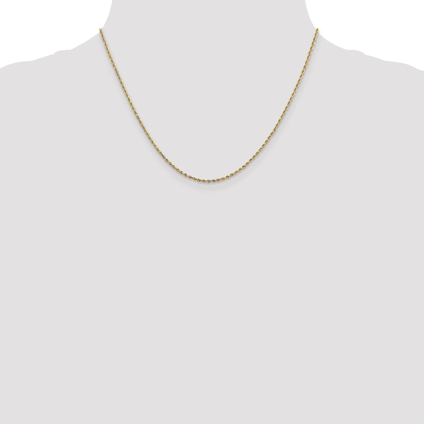 14k Yellow Gold 1.3mm D.C Rope Chain