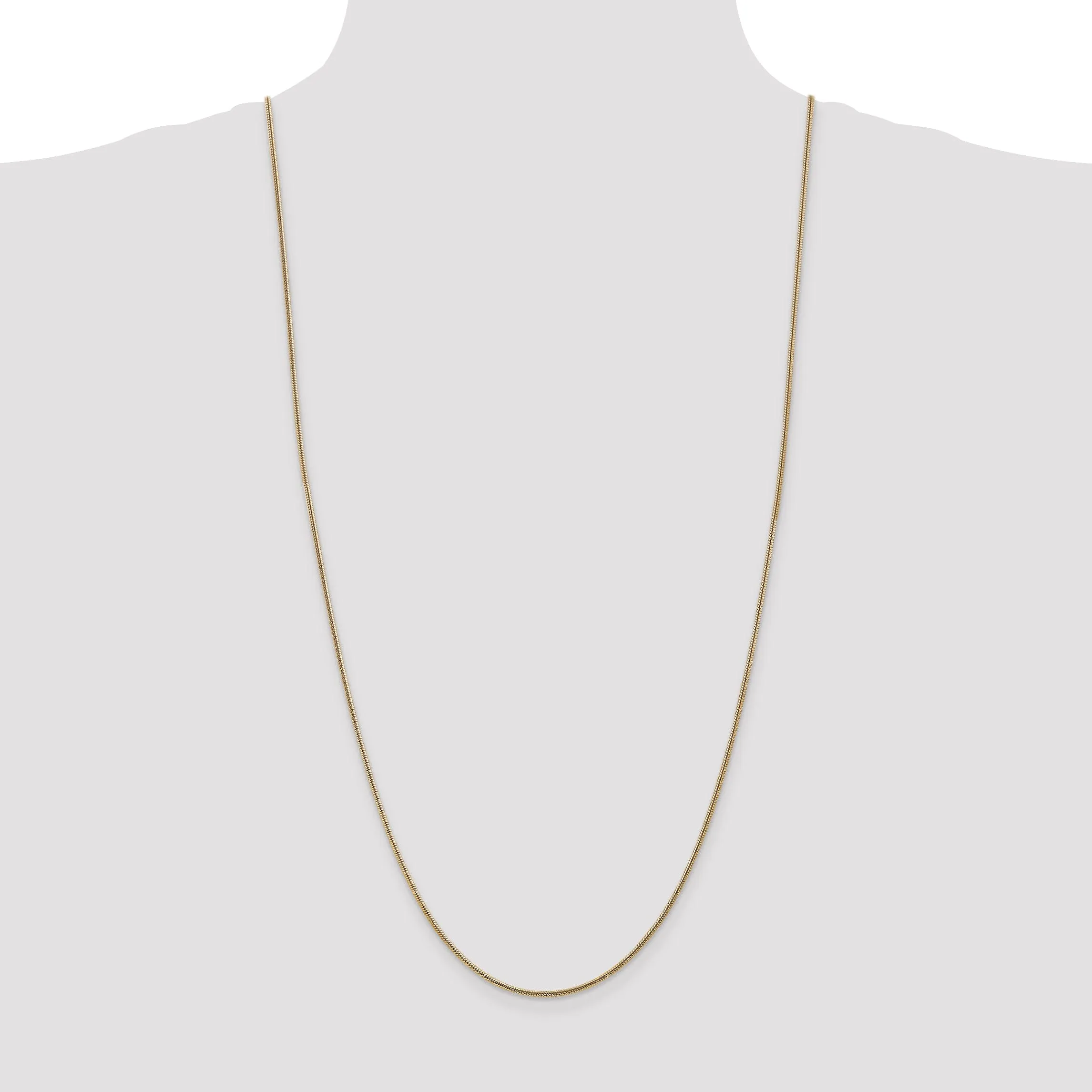 14k Yellow Gold 1.40mm Solid Round Snake Chain