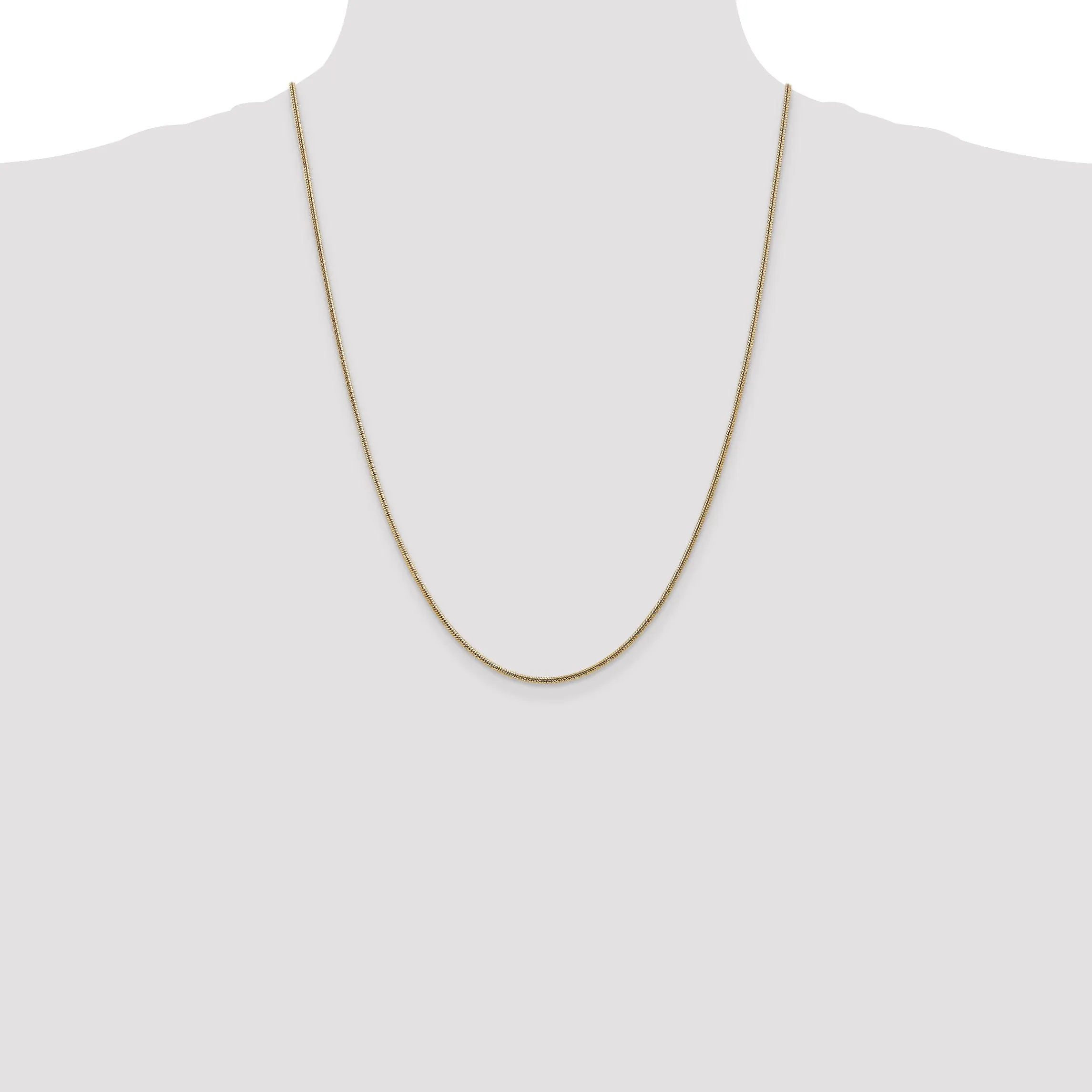 14k Yellow Gold 1.40mm Solid Round Snake Chain