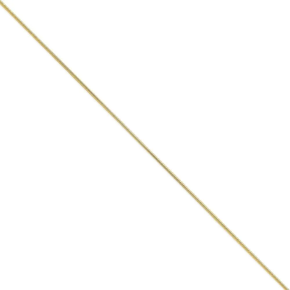 14k Yellow Gold 1.40mm Solid Round Snake Chain