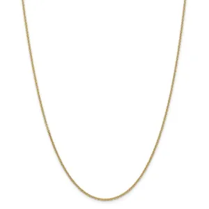 14k Yellow Gold 1.60mm Round Link Cable Chain