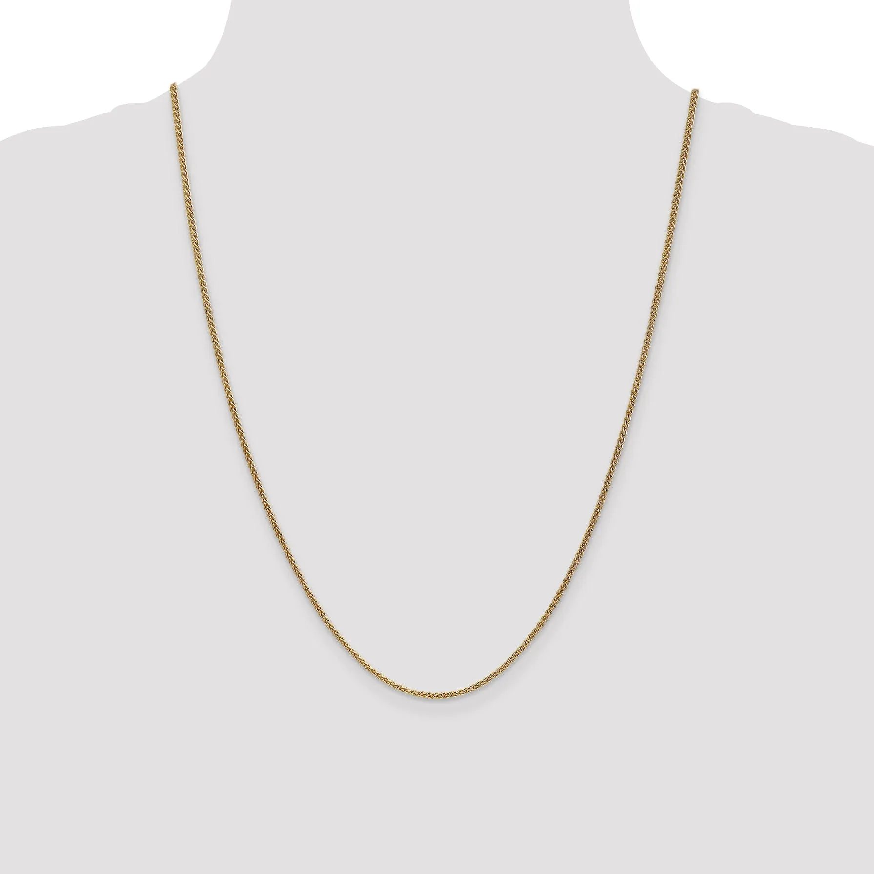 14k Yellow Gold 1.65mm Spiga Wheat Chain