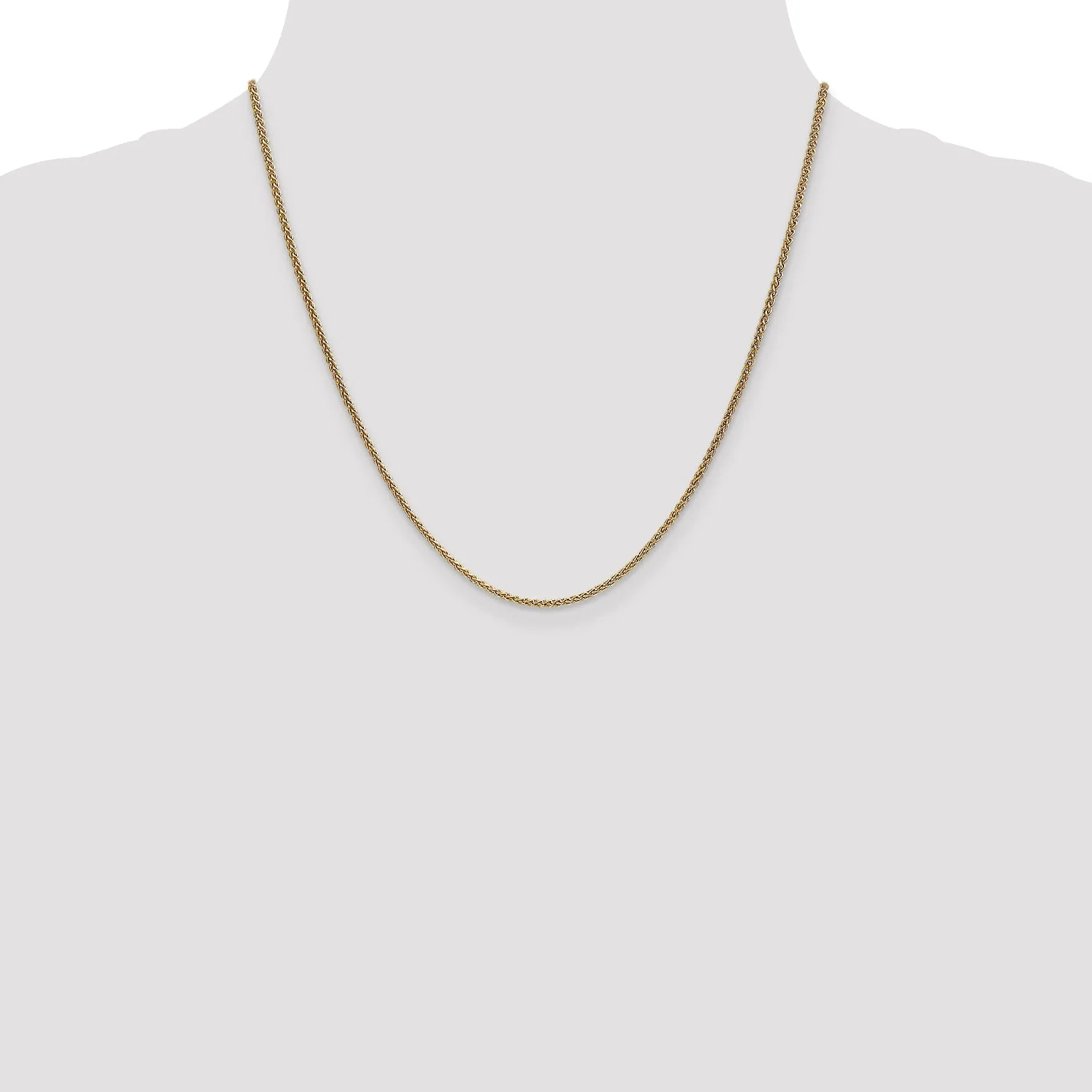 14k Yellow Gold 1.65mm Spiga Wheat Chain