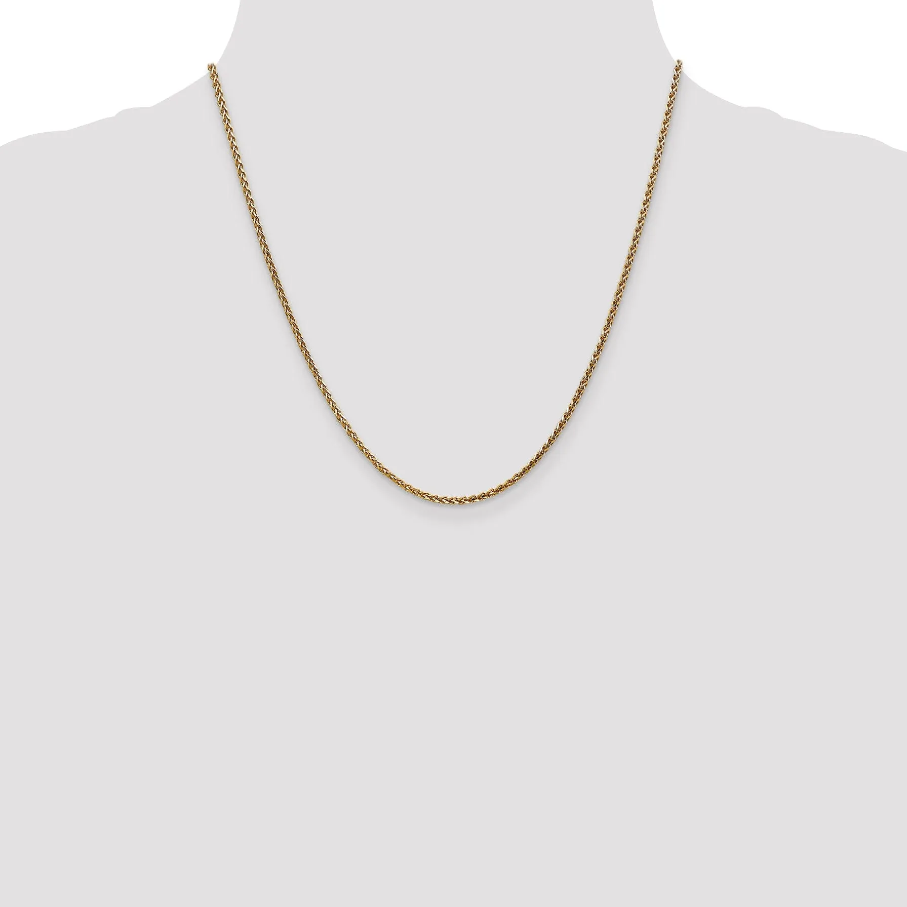 14k Yellow Gold 1.8mm Solid D.C Spiga Chain