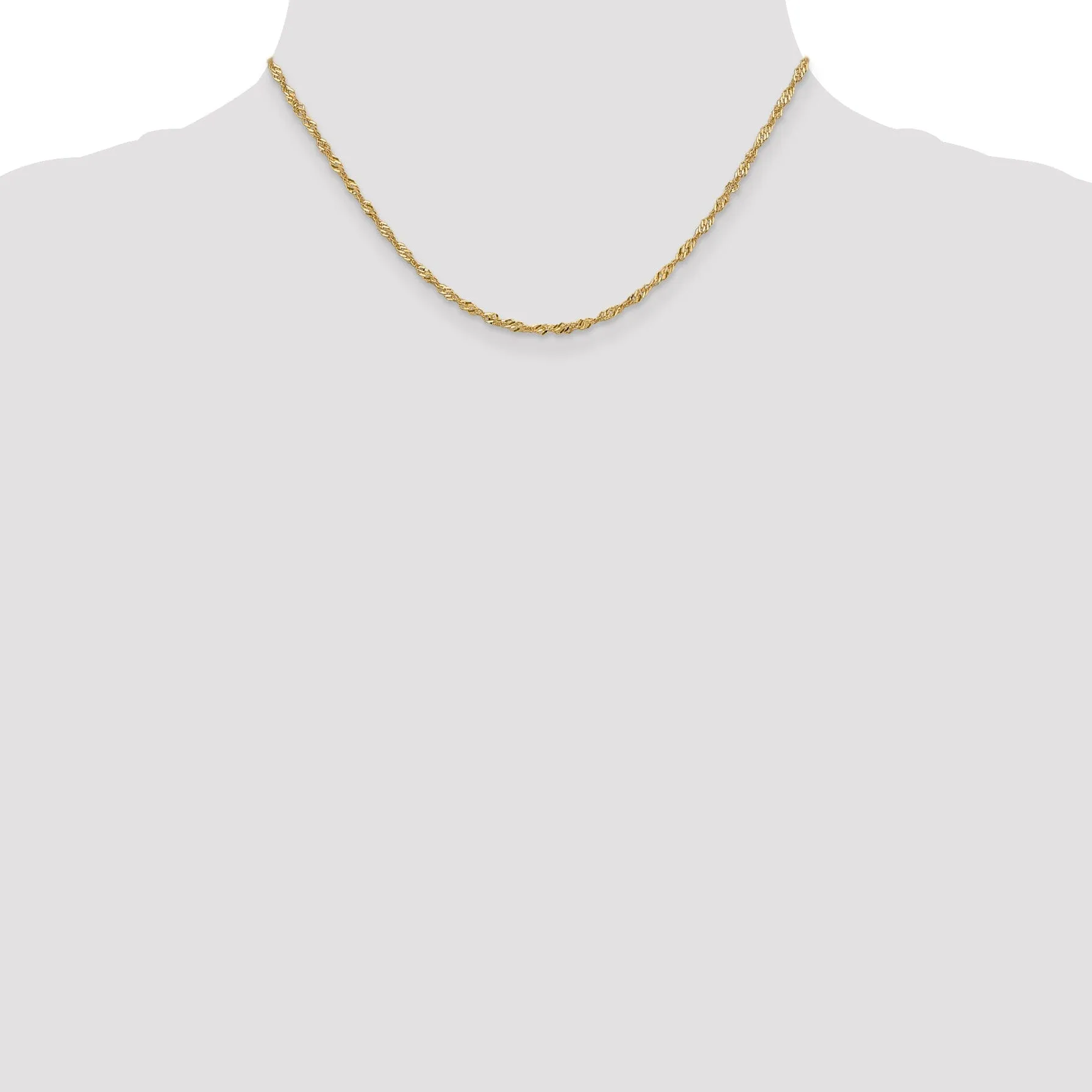 14k Yellow Gold 1.9 mm Singapore Chain