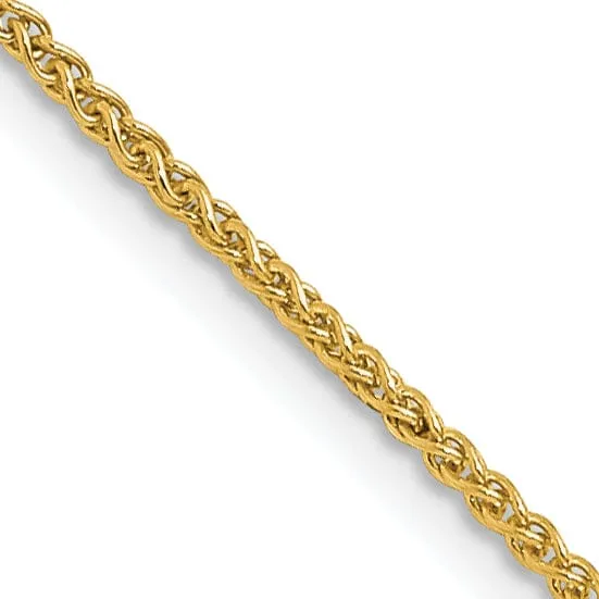 14k Yellow Gold 1mm Spiga Wheat Chain