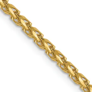 14k Yellow Gold 2.1 mm D.C Open Franco Chain