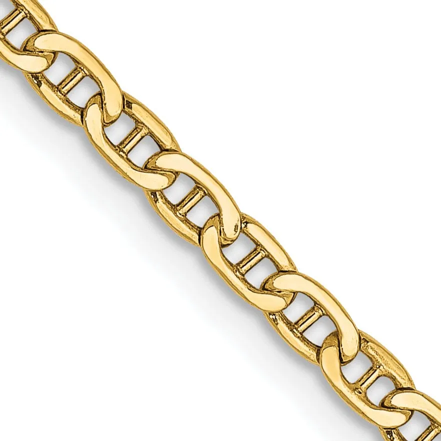 14k Yellow Gold 2.40-mm Semi Solid Anchor Chain