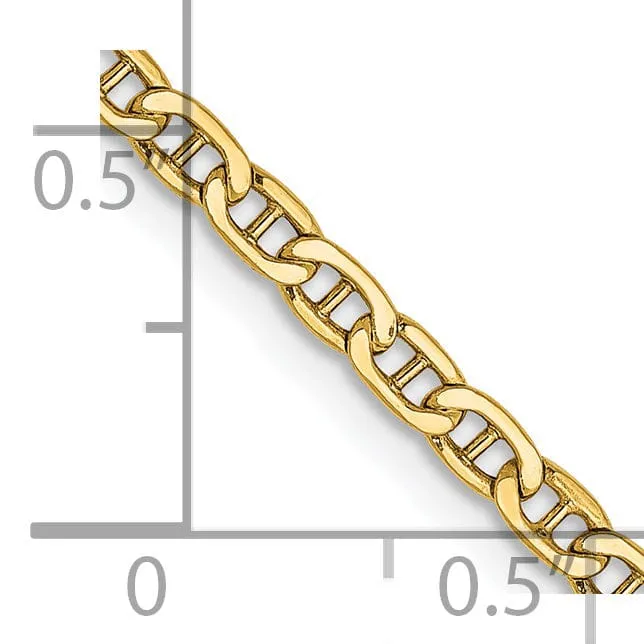 14k Yellow Gold 2.40-mm Semi Solid Anchor Chain