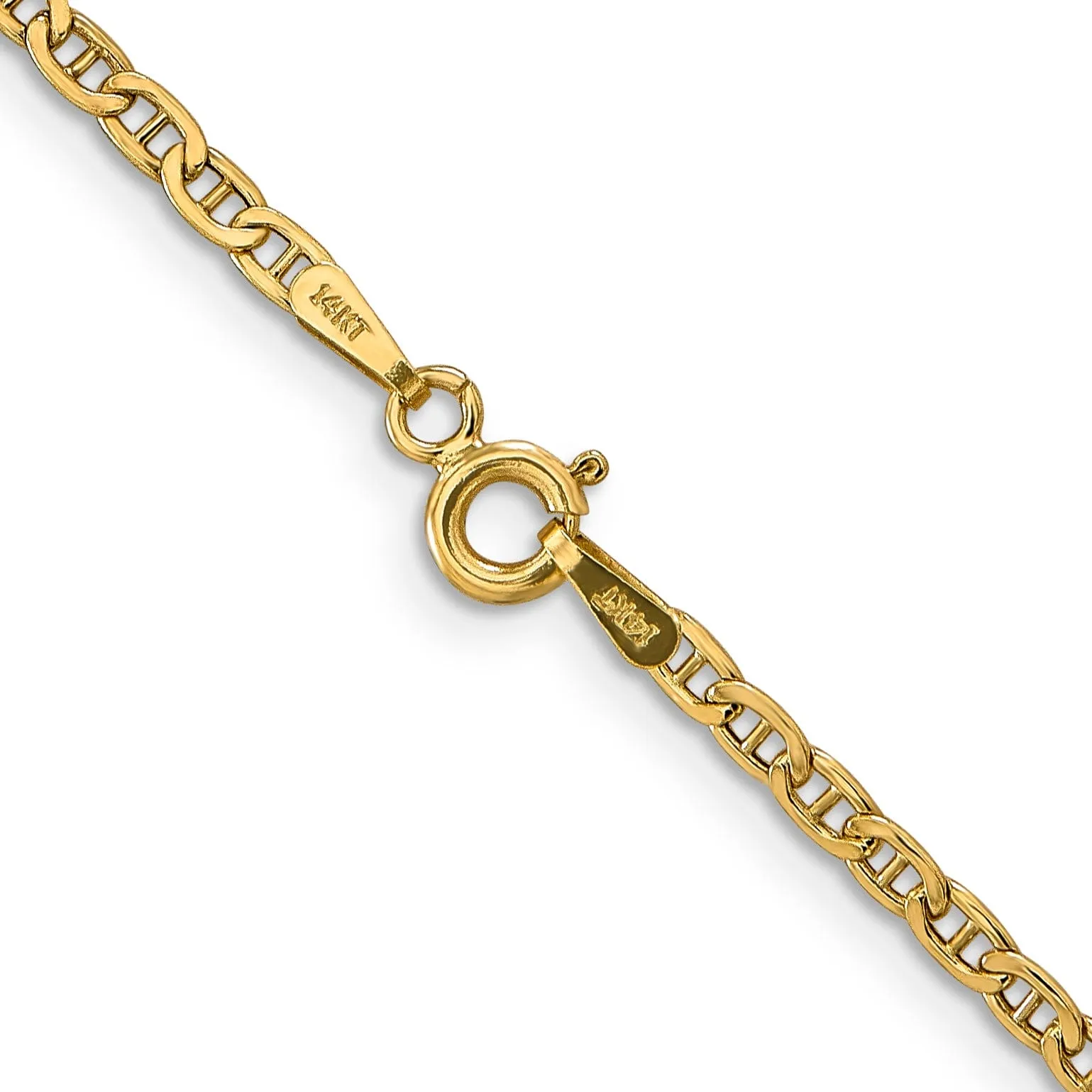 14k Yellow Gold 2.40-mm Semi Solid Anchor Chain