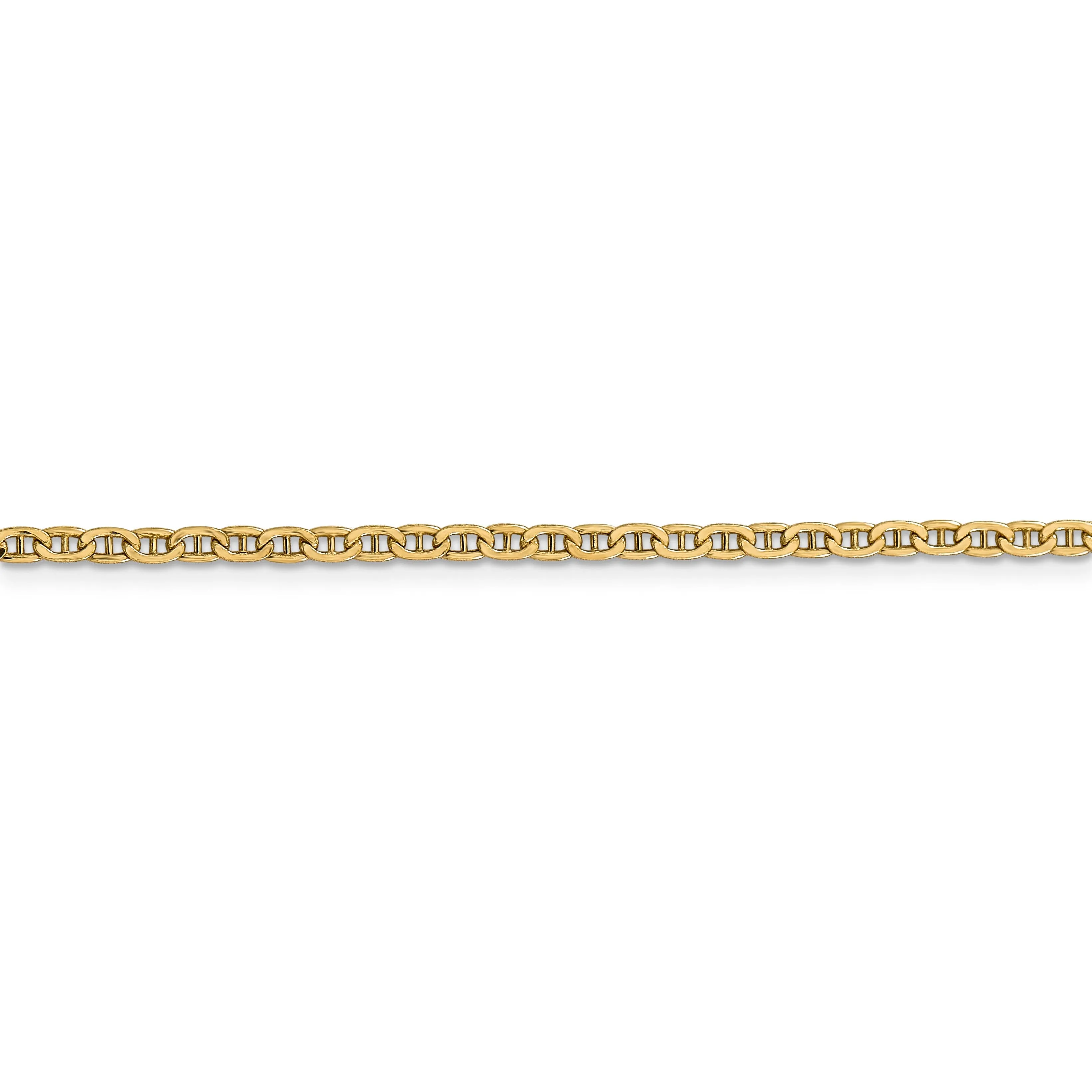 14k Yellow Gold 2.40-mm Semi Solid Anchor Chain