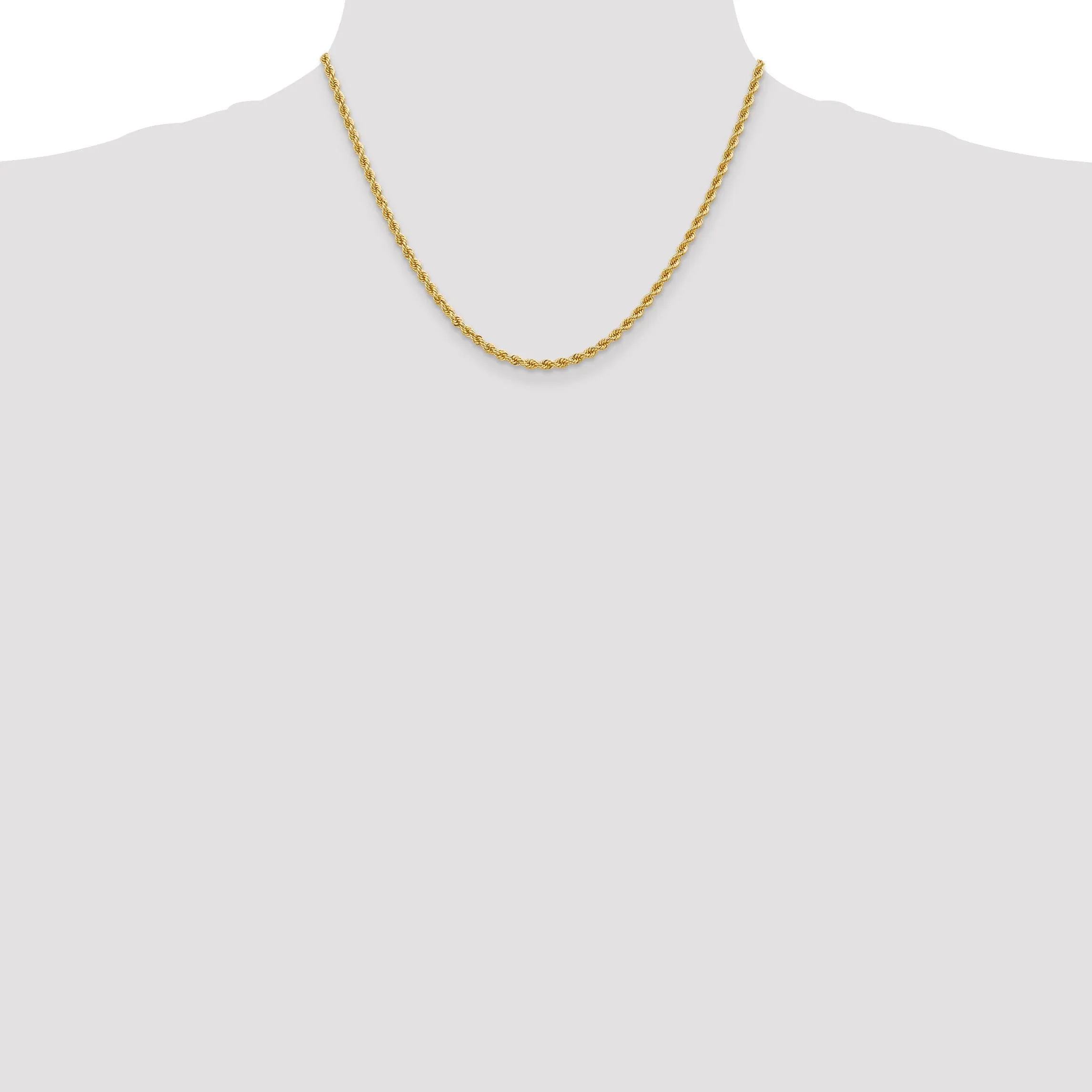 14k Yellow Gold 2.75mm Regular Rope Chain