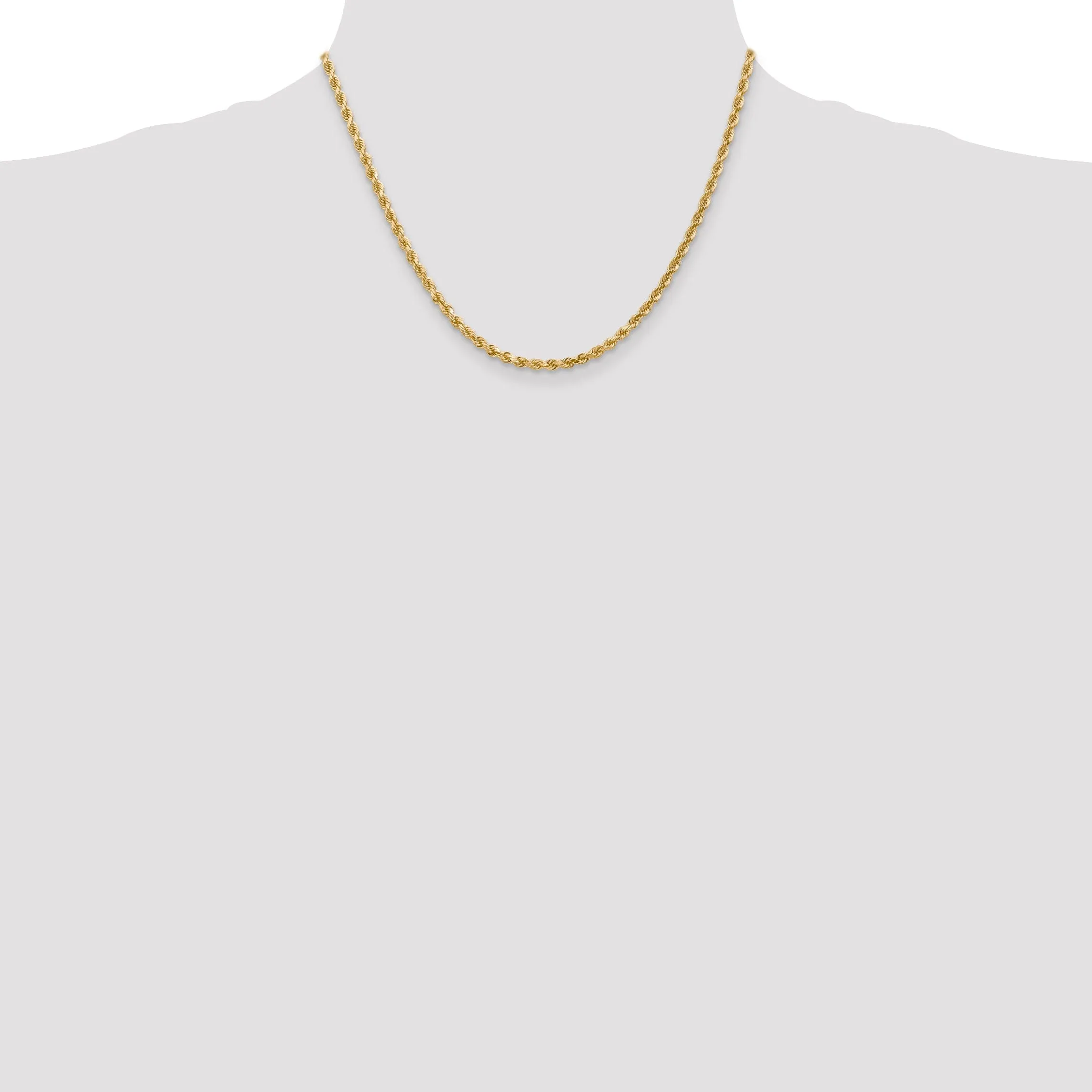 14k Yellow Gold 3.00mm D.C Rope Chain