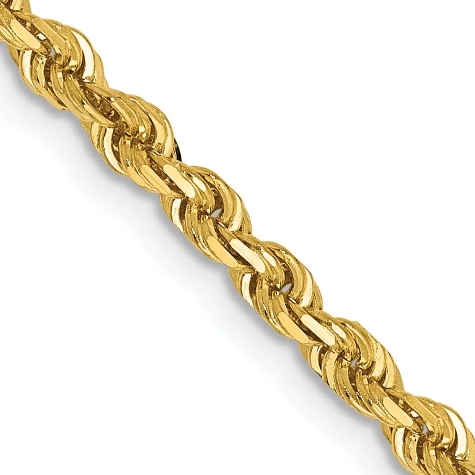 14k Yellow Gold 3.0mm D.C Quadruple Rope Chain