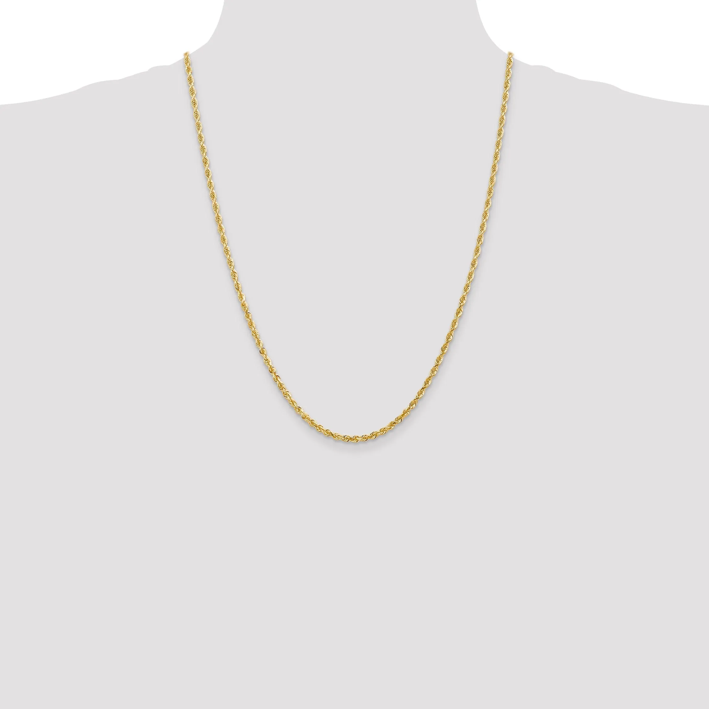 14k Yellow Gold 3.0mm D.C Quadruple Rope Chain