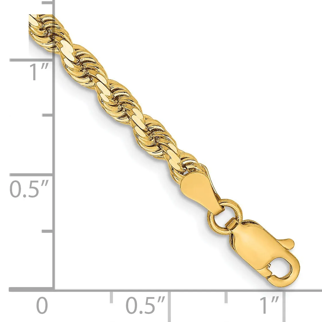 14k Yellow Gold 3.25mm D.C Rope Chain