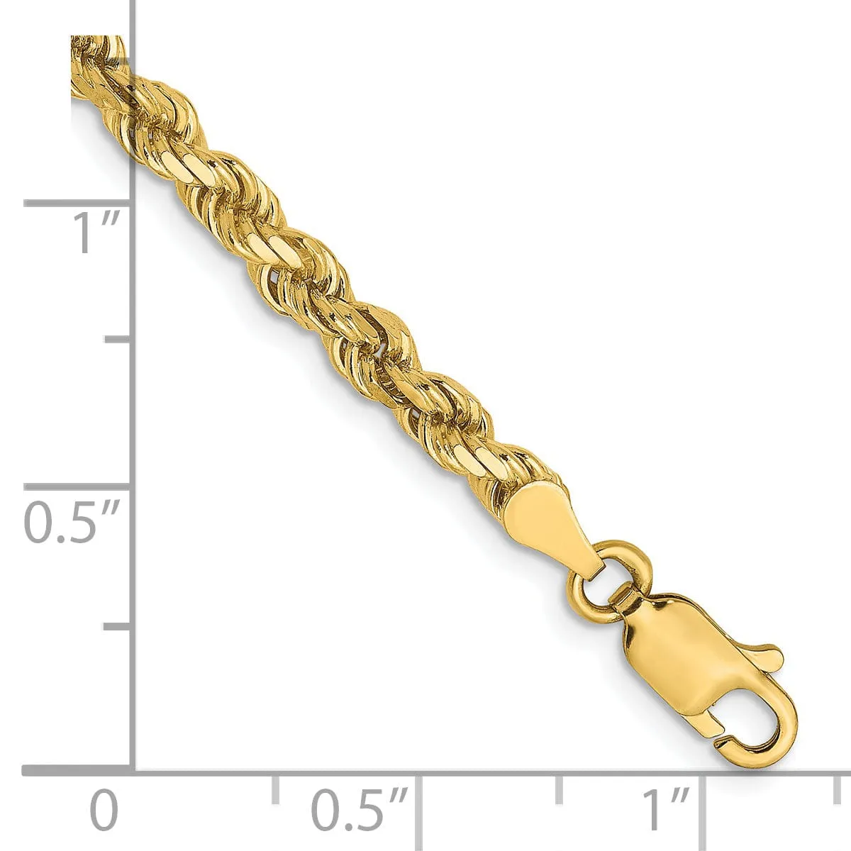 14k Yellow Gold 3.5mm D.C Rope Chain