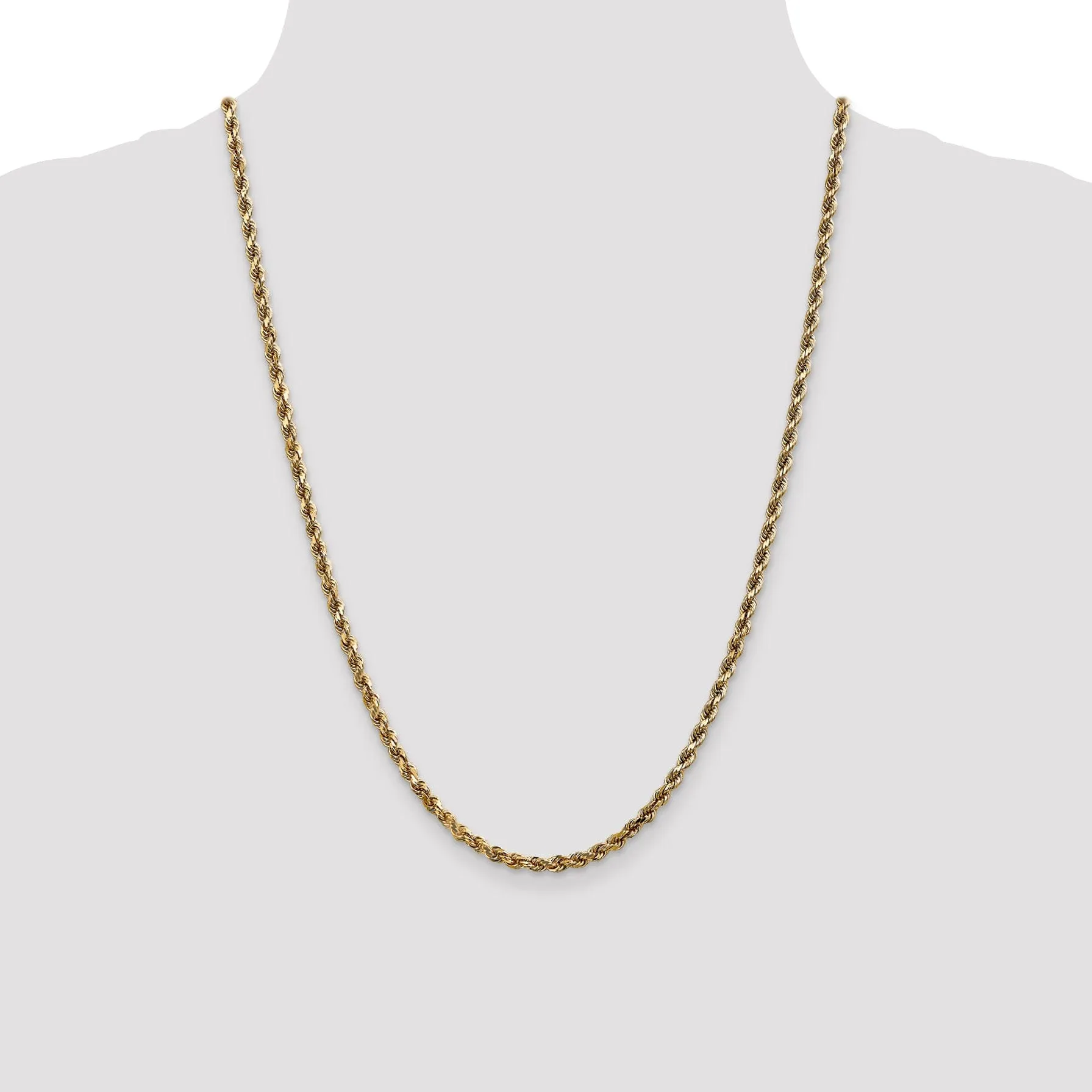 14k Yellow Gold 3.5mm D.C Rope Chain