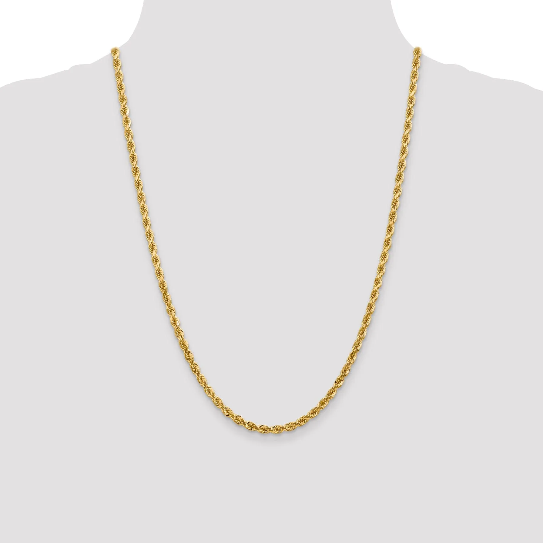 14k Yellow Gold 4.00mm D.C Rope Chain