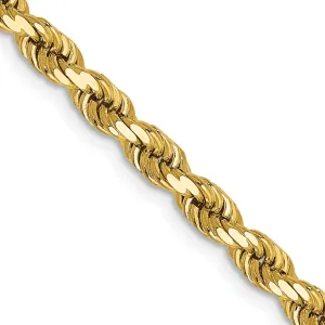 14k Yellow Gold 4.00mm Diamond Cut Rope Chain