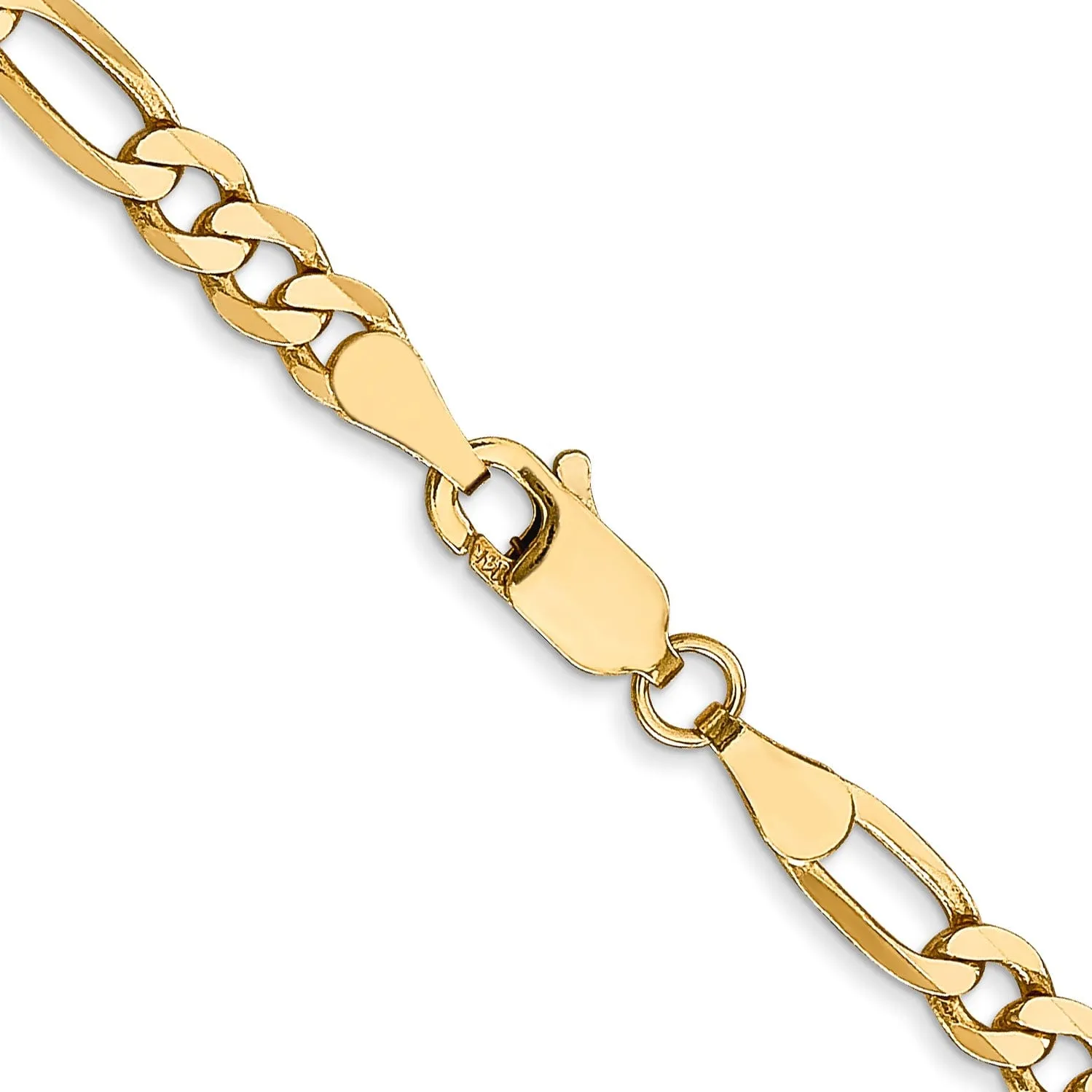 14k Yellow Gold 4.0mm Flat Figaro Chain