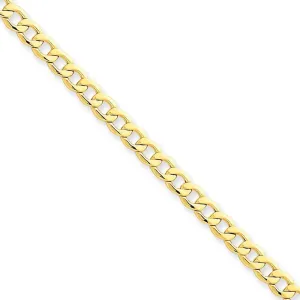 14k Yellow Gold 4.30m Semi Solid Curb Link Chain