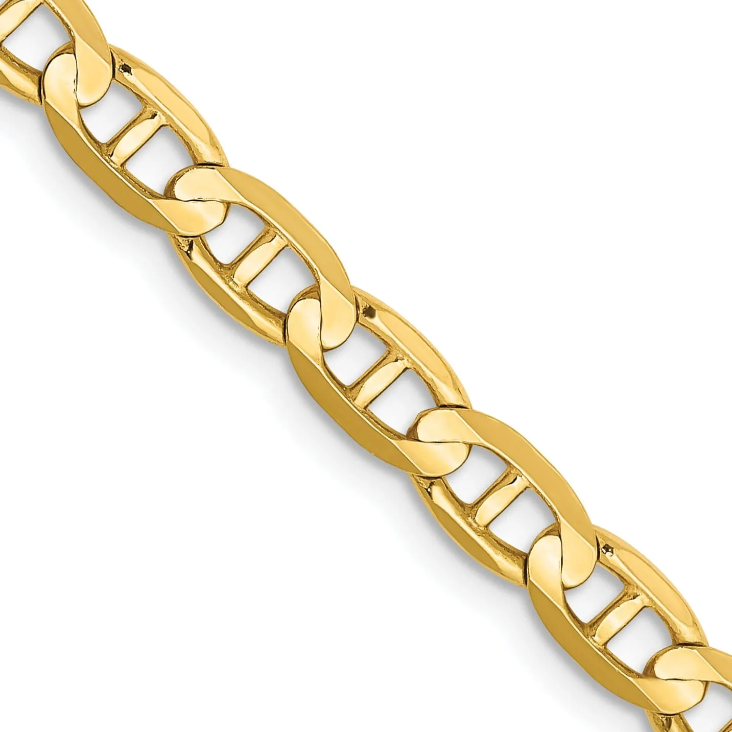 14k Yellow Gold 4.50mm Concave Anchor Chain