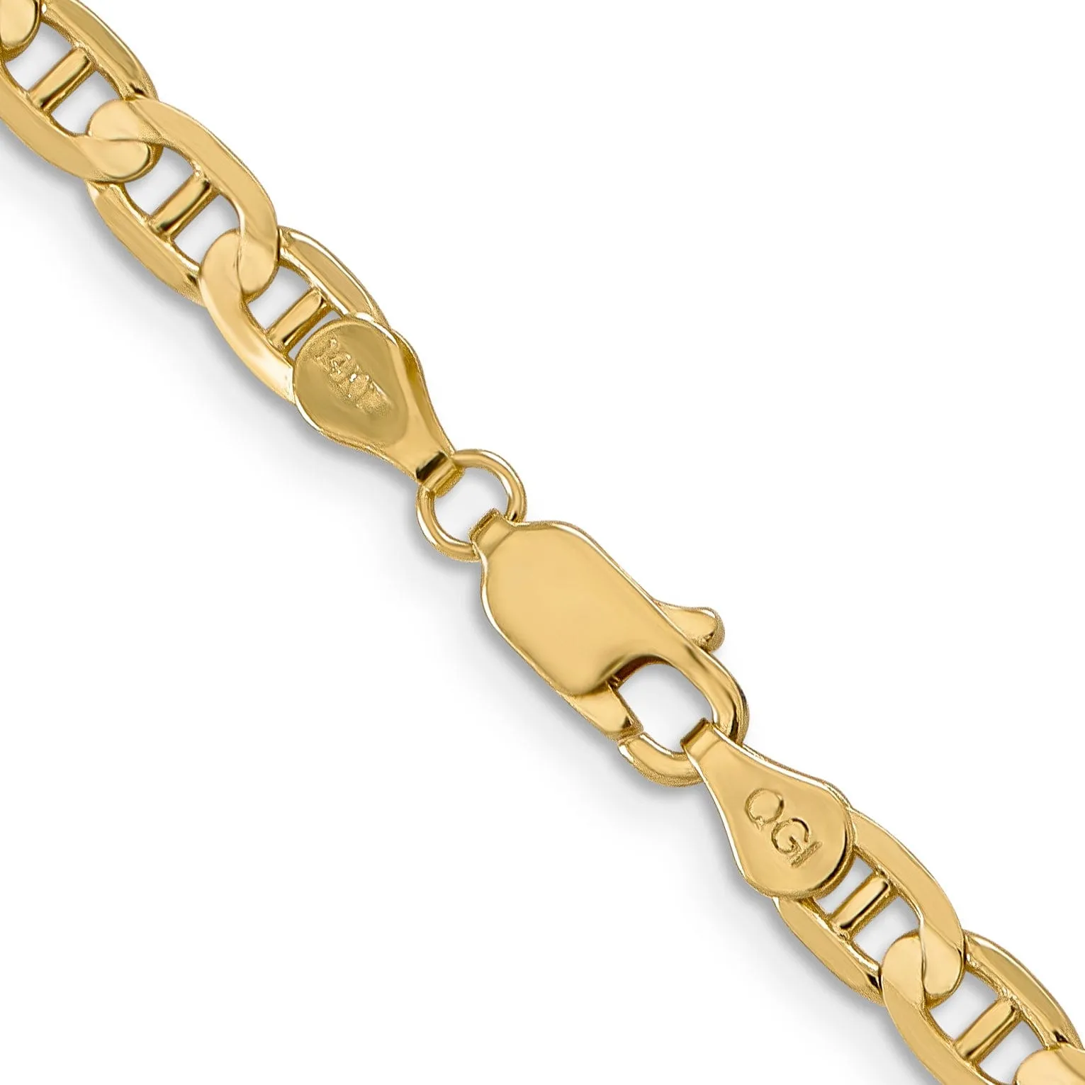14k Yellow Gold 4.50mm Concave Anchor Chain