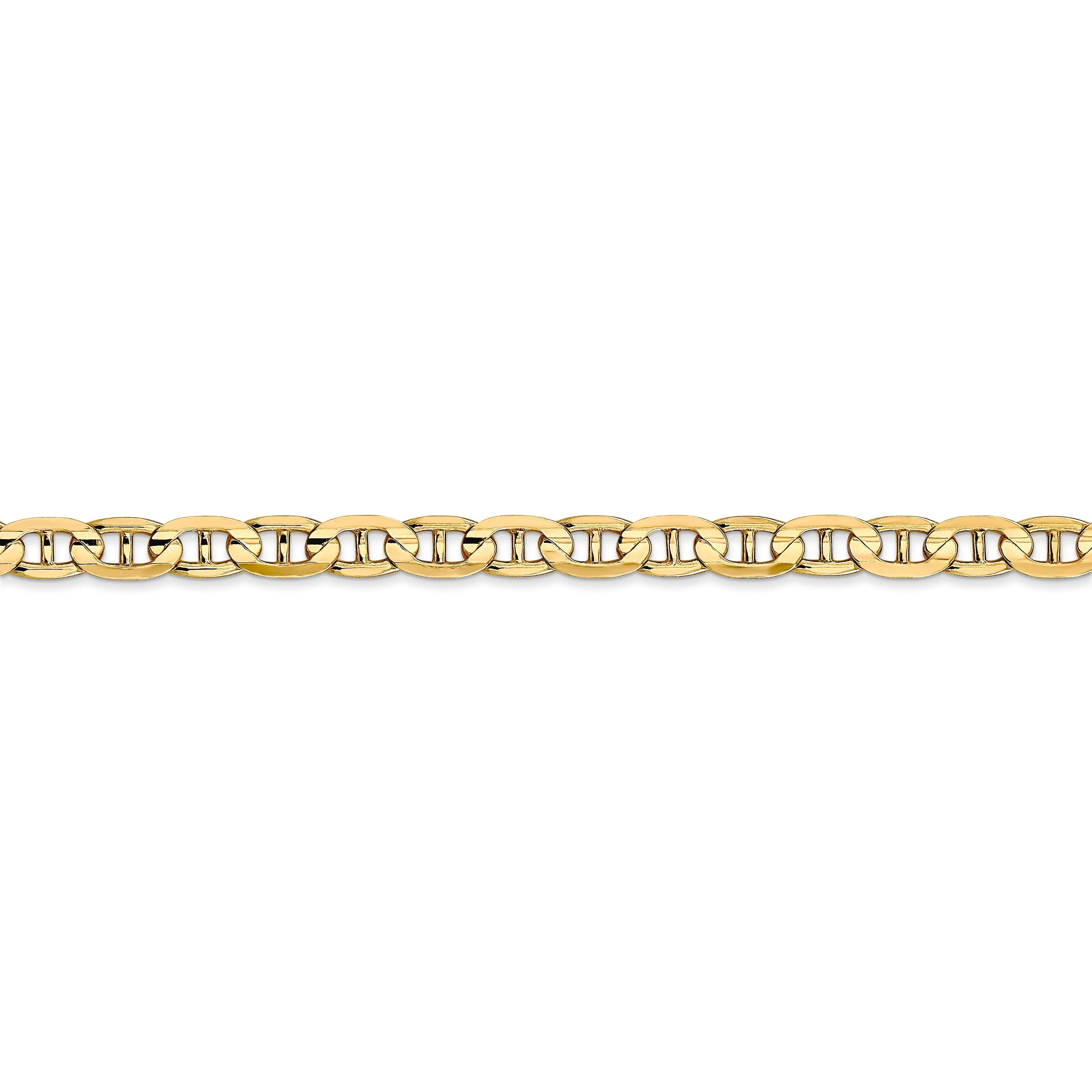 14k Yellow Gold 4.50mm Concave Anchor Chain