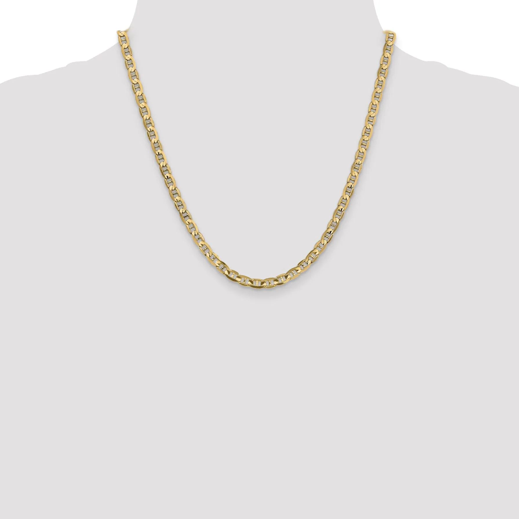 14k Yellow Gold 4.50mm Concave Anchor Chain