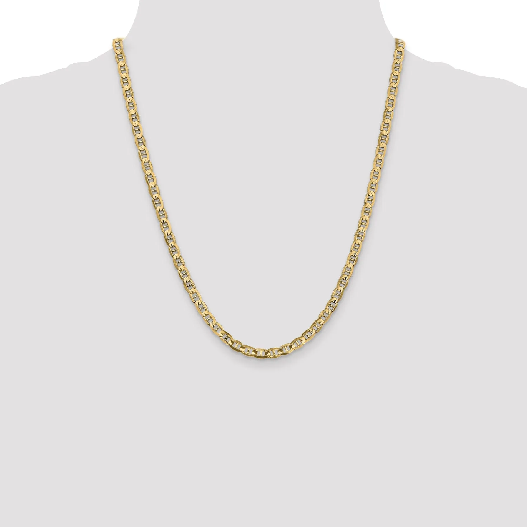 14k Yellow Gold 4.50mm Concave Anchor Chain