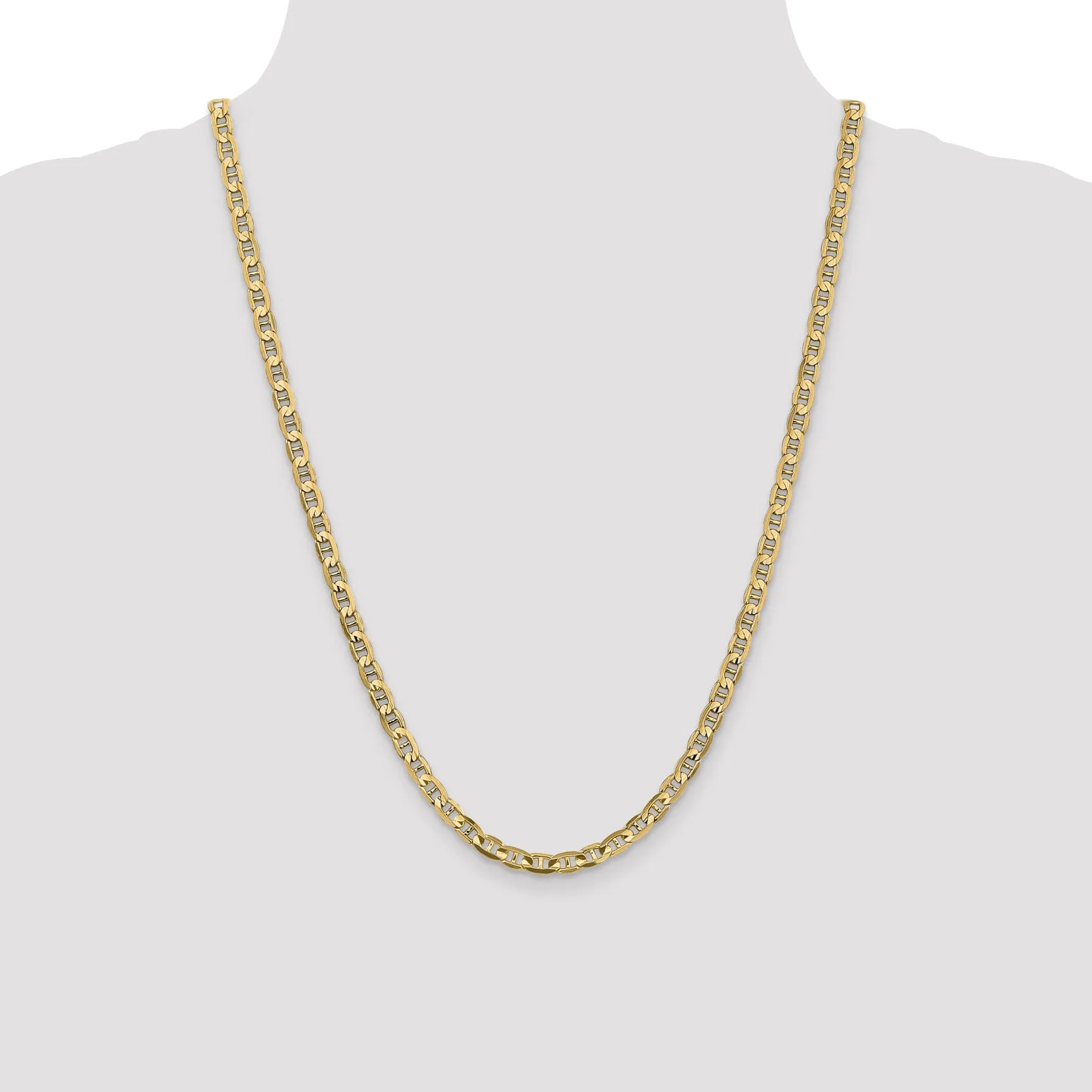 14k Yellow Gold 4.50mm Concave Anchor Chain