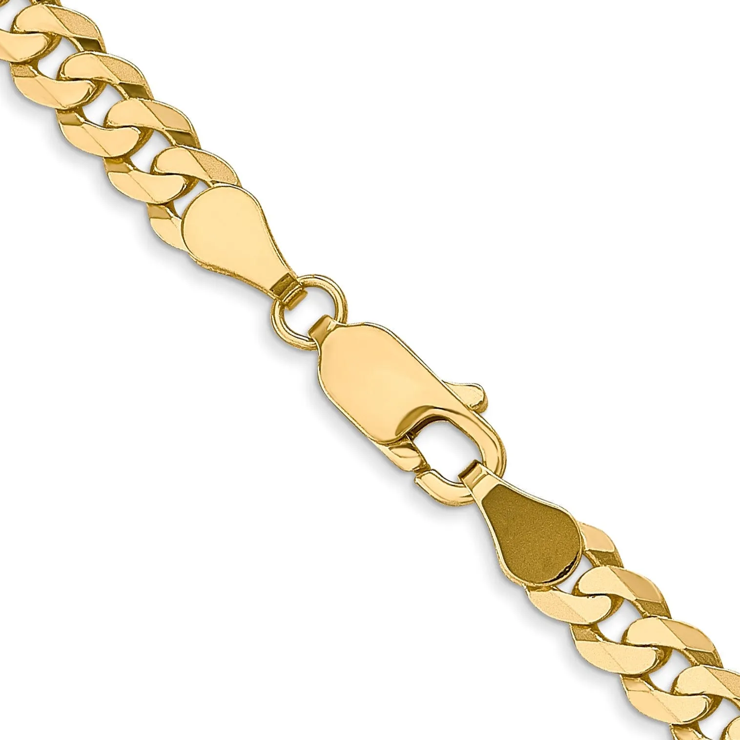 14k Yellow Gold 4.5mm Flat Beveled Curb Chain