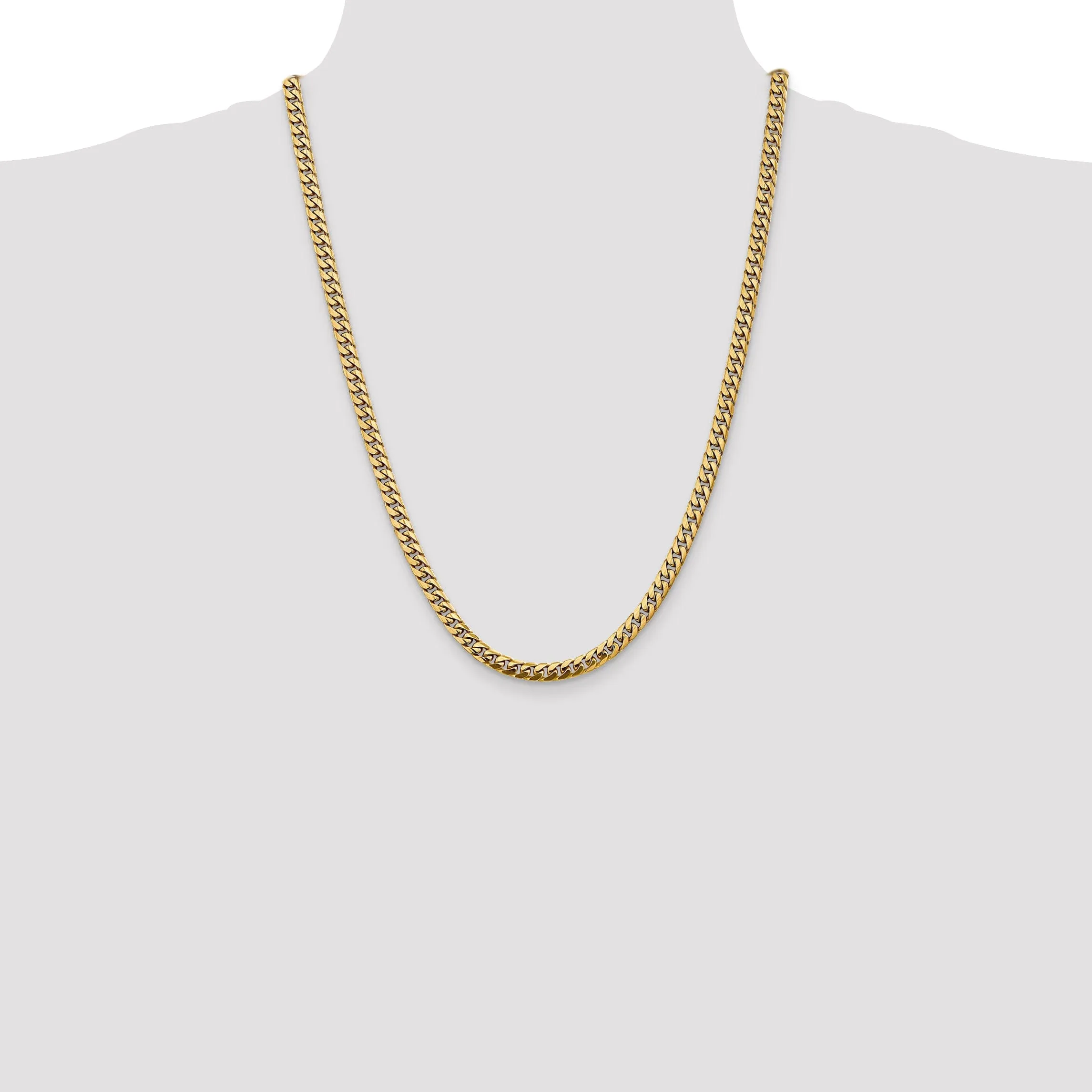 14k Yellow Gold 5.00-mm Domed Curb Link Chain