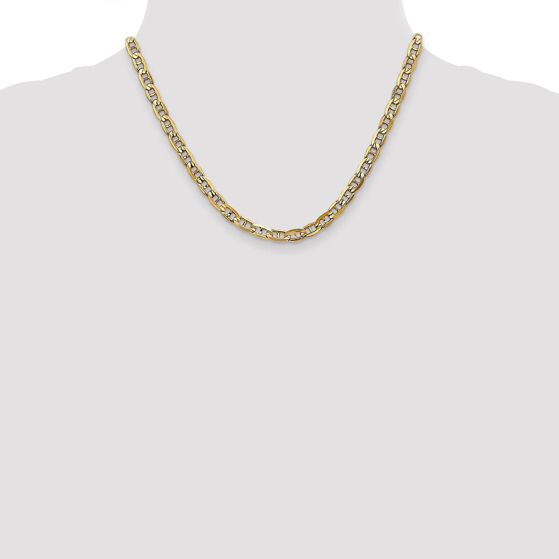 14k Yellow Gold 5.25mm Concave Anchor Chain