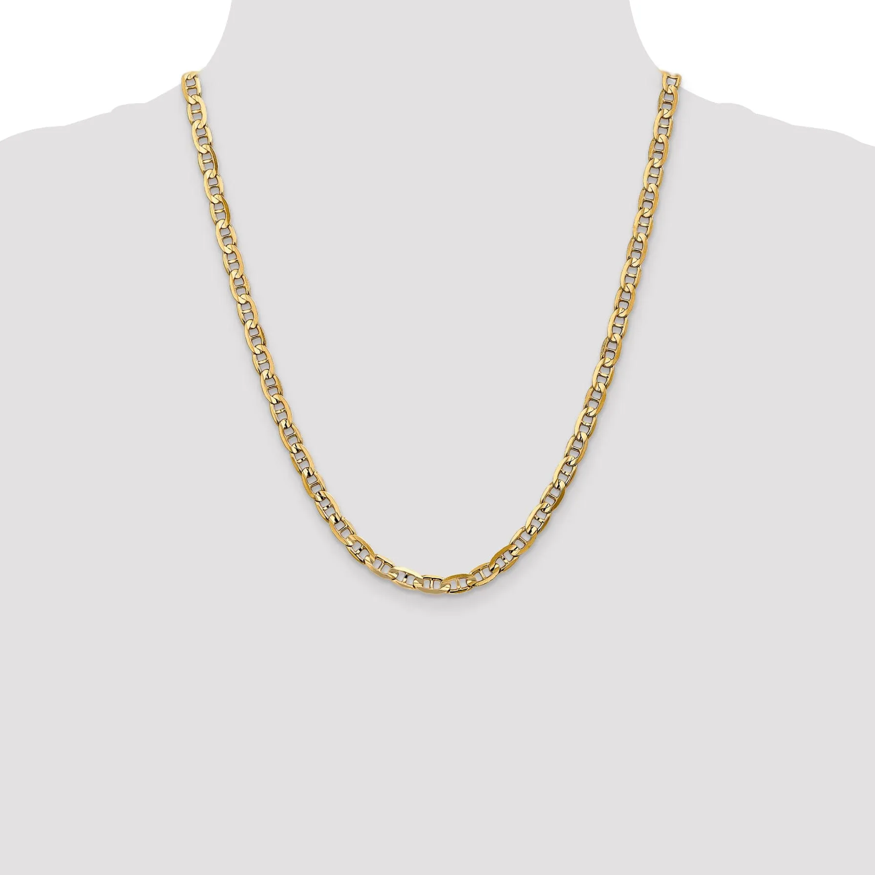 14k Yellow Gold 5.25mm Concave Anchor Chain