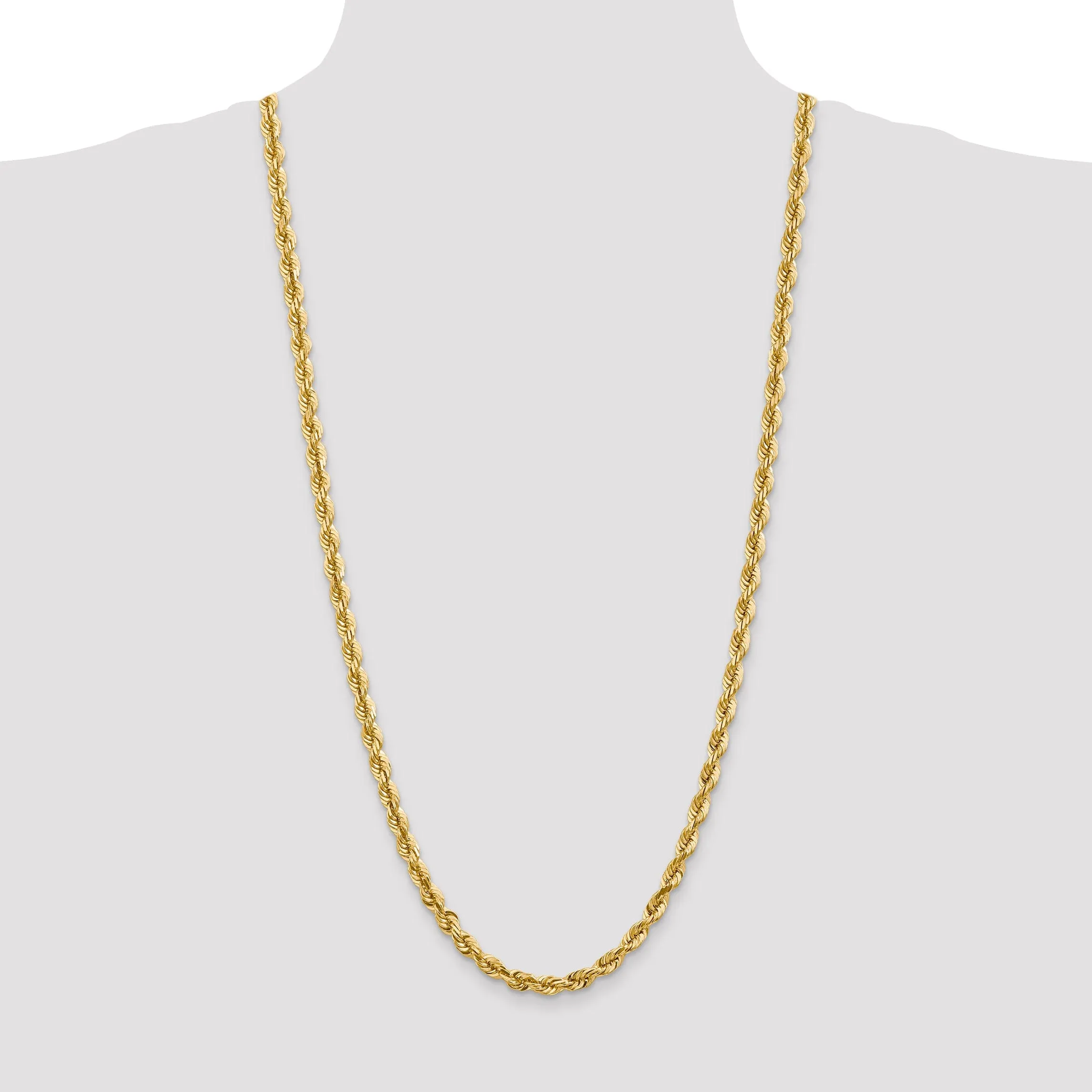 14k Yellow Gold 5.50mm Diamond Cut Rope Chain